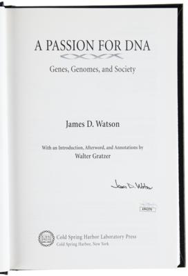 Lot #306 DNA: James D. Watson Signed Book - A Passion for DNA - Image 4