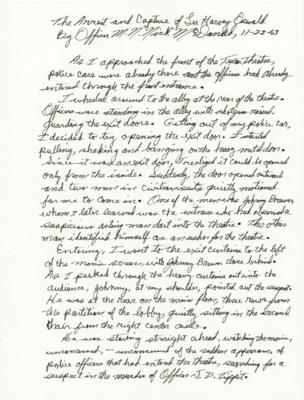 Lot #264 Lee Harvey Oswald: Maurice 'Nick' McDonald Autograph Manuscript Signed - “The Arrest and Capture of Lee Harvey Oswald" - Image 1