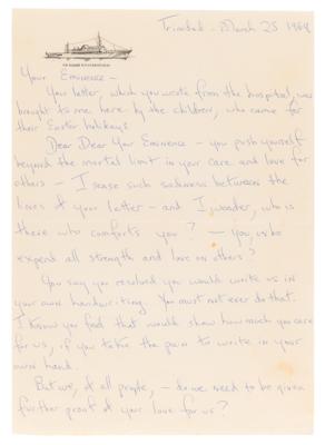 Lot #12 Jacqueline Kennedy Emotional Letter to Boston Archbishop Richard Cushing: "I was so hostile to God after he took Jack. You, more than anyone, brought me back to Him" - Image 2