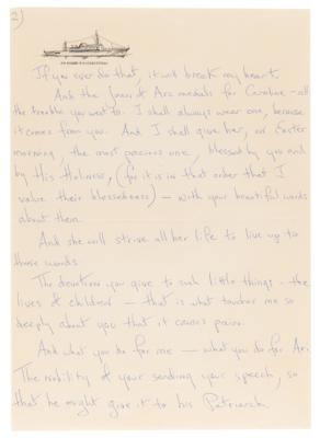 Lot #12 Jacqueline Kennedy Emotional Letter to Boston Archbishop Richard Cushing: "I was so hostile to God after he took Jack. You, more than anyone, brought me back to Him" - Image 3