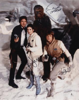 Lot #727 Star Wars: Harrison Ford, Mark Hamill, and Peter Mayhew Signed Oversized Photograph - Image 1