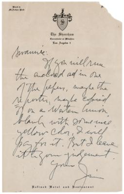 Lot #500 James M. Cain Autograph Letter Signed - Image 1