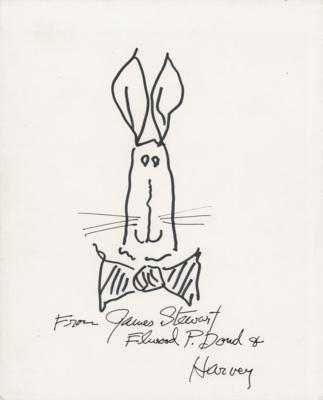 Lot #731 James Stewart Signed Sketch of 'Harvey' - Image 1