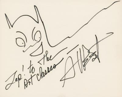 Lot #595 Batman: Adam West Signed Sketch - Image 1