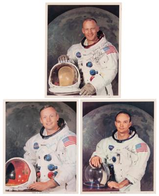 Lot #327 Apollo 11 (3) Signed Photographs