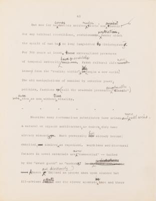 Lot #441 Frank Lloyd Wright Hand-Corrected Typed Draft for 'The New Architecture: A Testament' - The "Definitive Manuscript" Discussing His Architectural Philosophy - Image 12