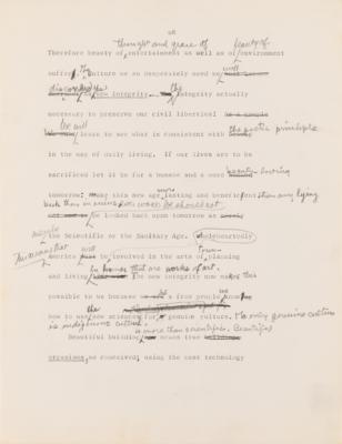 Lot #441 Frank Lloyd Wright Hand-Corrected Typed Draft for 'The New Architecture: A Testament' - The "Definitive Manuscript" Discussing His Architectural Philosophy - Image 15