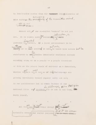 Lot #441 Frank Lloyd Wright Hand-Corrected Typed Draft for 'The New Architecture: A Testament' - The "Definitive Manuscript" Discussing His Architectural Philosophy - Image 16