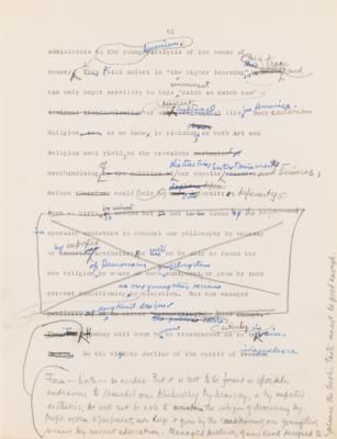 Lot #441 Frank Lloyd Wright Hand-Corrected Typed Draft for 'The New Architecture: A Testament' - The "Definitive Manuscript" Discussing His Architectural Philosophy - Image 19