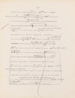 Lot #441 Frank Lloyd Wright Hand-Corrected Typed Draft for 'The New Architecture: A Testament' - The "Definitive Manuscript" Discussing His Architectural Philosophy - Image 22