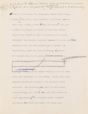 Lot #441 Frank Lloyd Wright Hand-Corrected Typed Draft for 'The New Architecture: A Testament' - The "Definitive Manuscript" Discussing His Architectural Philosophy - Image 6