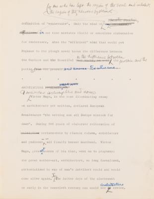 Lot #441 Frank Lloyd Wright Hand-Corrected Typed Draft for 'The New Architecture: A Testament' - The "Definitive Manuscript" Discussing His Architectural Philosophy - Image 7