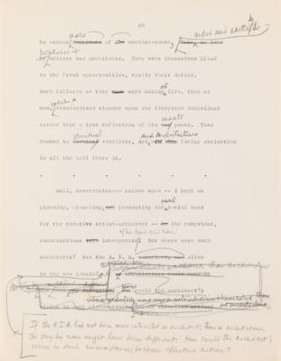 Lot #441 Frank Lloyd Wright Hand-Corrected Typed Draft for 'The New Architecture: A Testament' - The "Definitive Manuscript" Discussing His Architectural Philosophy - Image 8