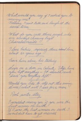 Lot #565 Roscoe 'Fatty' Arbuckle Handwritten Comedy Reference Notebook - Filled with Lyrics, One-Liners, and Witticisms - Image 8