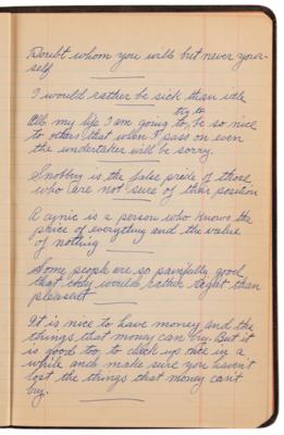 Lot #565 Roscoe 'Fatty' Arbuckle Handwritten Comedy Reference Notebook - Filled with Lyrics, One-Liners, and Witticisms - Image 9