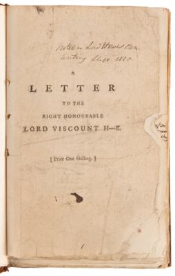 Lot #309 Richard Howe Hand-Annotated 1779 Pamphlet, Defending "His Naval Conduct in the American War" - Image 2