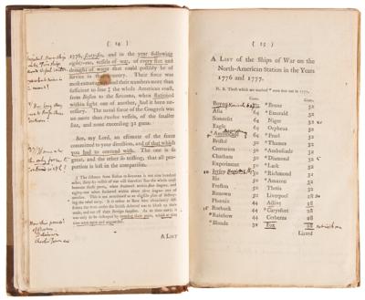 Lot #309 Richard Howe Hand-Annotated 1779 Pamphlet, Defending "His Naval Conduct in the American War" - Image 4