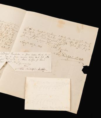 Lot #516 Felix Mendelssohn-Bartholdy Autograph Letter Signed on Performing Bach, Beethoven, and Handel, with AMQ and Partial ALS (Lot of 3): "It seems to be so timely to at last use one of Bach's great chorales besides Handel's music" - Image 1