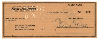 Lot #629 Clark Gable Signed Check - Image 1