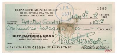 Lot #685 Elizabeth Montgomery Signed Check - Image 1