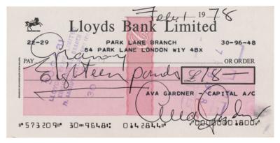 Lot #630 Ava Gardner Signed Check - Image 1