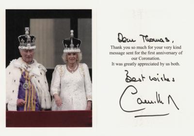 Lot #219 Camilla, Queen Consort Signed Coronation Card - Image 1