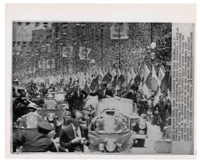 Lot #114 John F. Kennedy 1962 Mexico City Parade Original Wirephoto - Image 1