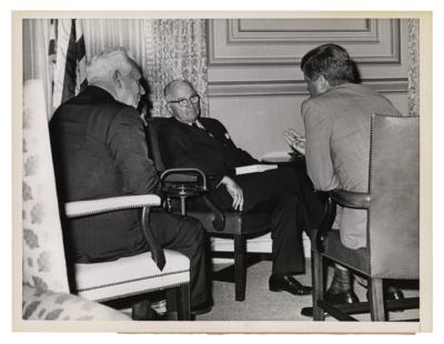 Lot #115 John F. Kennedy and Harry S. Truman 1960 Election Campaign Original Press Photo - Image 1