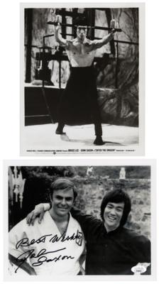 Lot #664 Bruce Lee: John Saxon Signed Photograph and Original 'Enter the Dragon' Publicity Photograph - Image 1