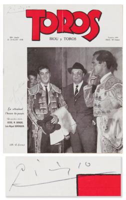 Lot #439 Pablo Picasso Signed Toros Magazine (1958) with Spanish Bullfighters Luis Miguel Dominguin and Jaime Ostos - Image 1