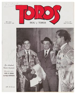 Lot #439 Pablo Picasso Signed Toros Magazine (1958) with Spanish Bullfighters Luis Miguel Dominguin and Jaime Ostos - Image 2