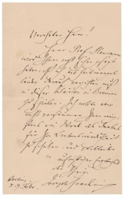 Lot #542 Joseph Joachim Autograph Letter Signed