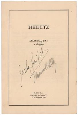 Lot #536 Jascha Heifetz Signed Concert Program