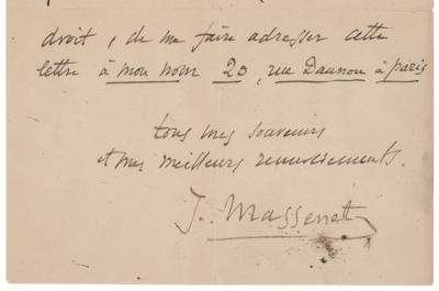 Lot #545 Jules Massenet Autograph Letter Signed - Image 3