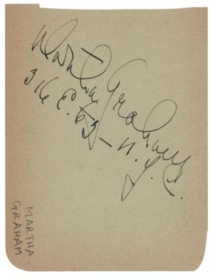 Lot #634 Martha Graham Signature - Image 1