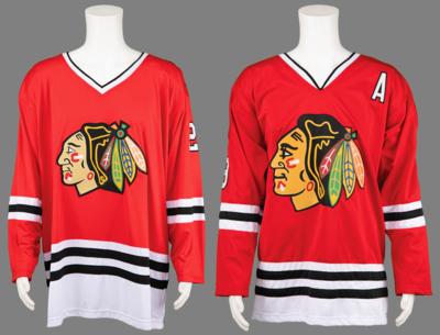 Lot #773 Chicago Blackhawks: Bobby Hull and Stan Mikita (2) Signed Hockey Jerseys - Image 2