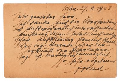 Lot #201 Sigmund Freud Autograph Letter Signed on 'Behind the Nightlight,' on the Dreams of a Three-Year-Old Child: "Interesting little book whose contents positively cry out for analytical interpretation" - Image 2