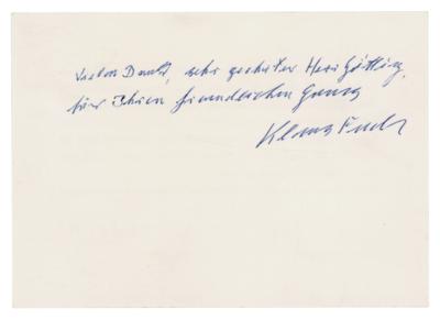 Lot #240 Klaus Fuchs Autograph Note Signed