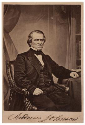 Lot #101 Andrew Johnson Signed Photograph - Image 1