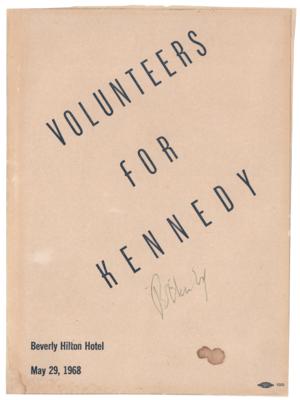 Lot #261 Robert F. Kennedy Signed 1968 'Volunteers