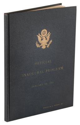 Lot #37 John F. Kennedy Presidential Inauguration Archive: 'No Parking' Street Sign, Parade Ticket Stub, Deluxe Program, Pins, and Bumper Sticker - Image 8