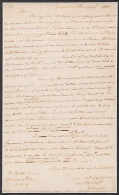 Lot #308 Benedict Arnold Autograph Letter Signed to Prime Minister Pitt - From the Collection of William Randolph Hearst - Image 2