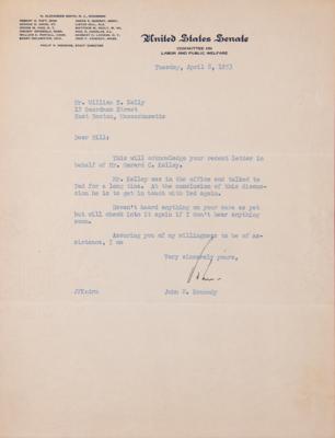 Lot #45 John F. Kennedy Typed Letter Signed as a Massachusetts Senator - Image 2