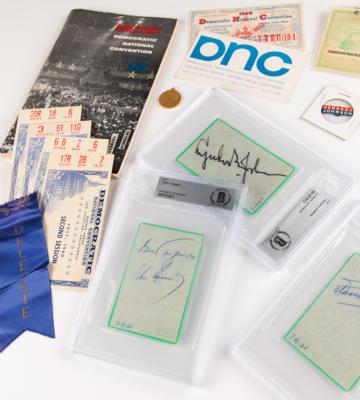 Lot #47 John F. Kennedy and Lyndon B. Johnson Signatures, in an Archive of 1960 Democratic National Convention Ephemera - Image 1