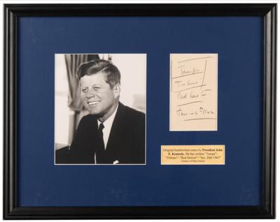 Lot #804 John F. Kennedy Handwritten Notes as President - Image 1