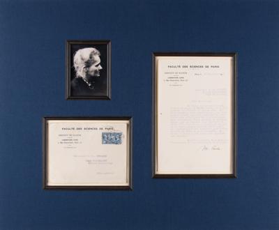 Lot #803 Marie Curie Typed Letter Signed from the Radium Institute - offering her condolences on the passing of a radiochemistry pioneer - Image 2