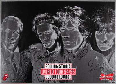 Lot #7125 Rolling Stones Signed 'Voodoo Lounge' Tour Poster - Image 1