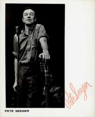 Lot #7217 Pete Seeger Signed Photograph - Image 1