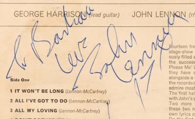 Lot #7001 Beatles Rare Signed Album - With the Beatles - Signed for the Empire Liverpool Stage Manager in 1963 - Image 3