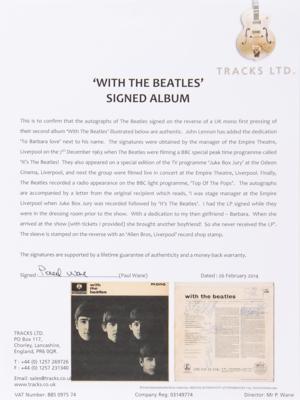 Lot #7001 Beatles Rare Signed Album - With the Beatles - Signed for the Empire Liverpool Stage Manager in 1963 - Image 8